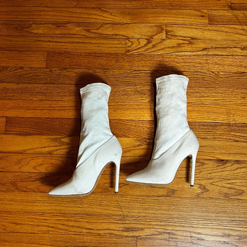 Yeezy Season 4 Bleached Denim Boots- RARE